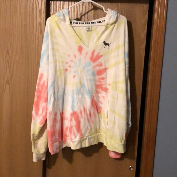 PINK Victoria's Secret Tops - Victoria Secret Pink Hoodie tie dye!🌸 Large